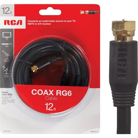 Rca 12 Ft. Black Digital RG6 Coaxial Cable VH612R